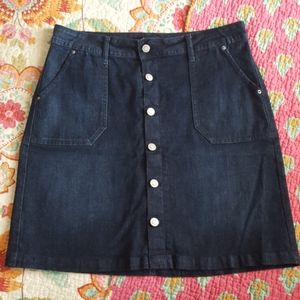 Kensie Jeans Dark Denim Button Front Skirt